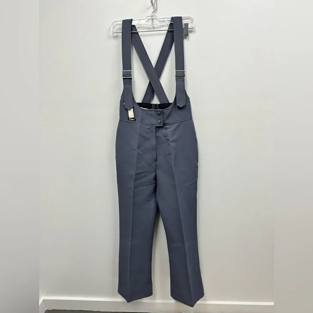 Vintage 80's Gerry Gray Wool Straight Leg Ski Overalls Size XS/S (tag size 12)